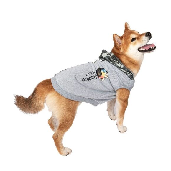 Justice Pet Polyester Split Dog Hoodie Camo/Gray XS - Picture 2 of 7